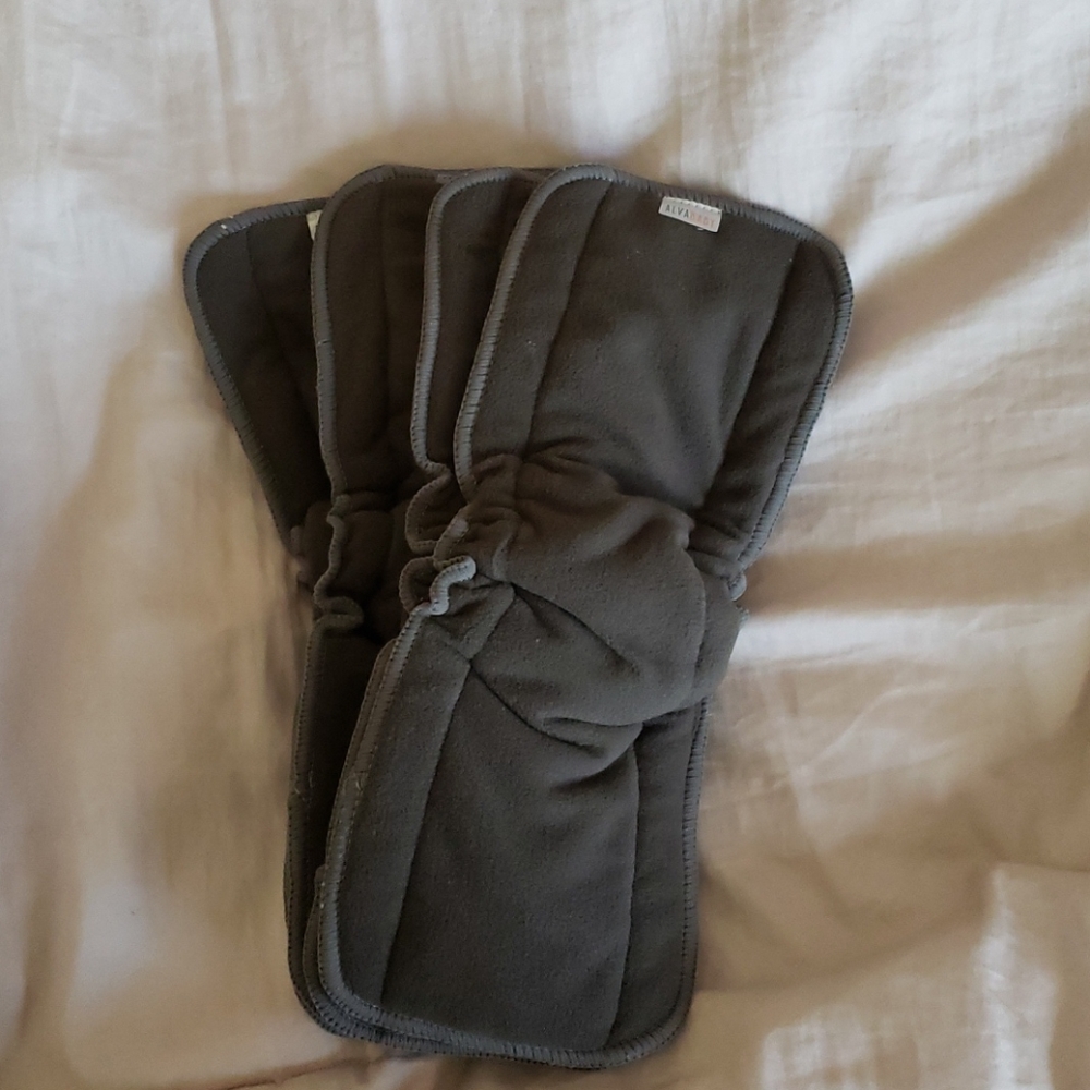 Alva Baby Cloth Gray Diaper Inserts  - 4 NWOT